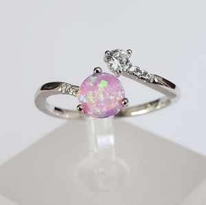Sterling Silver Pink Opal Ring